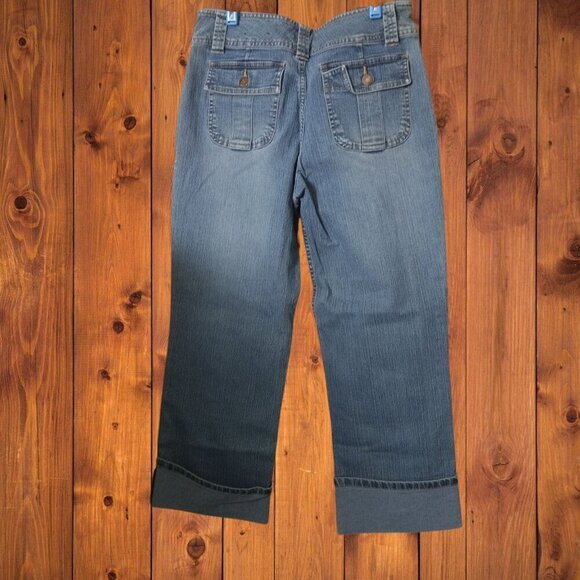 L.A. Blues Women's Size 6 Cuffed Denim Capri Pants Flap Pockets Classic Casual - Picture 5 of 5